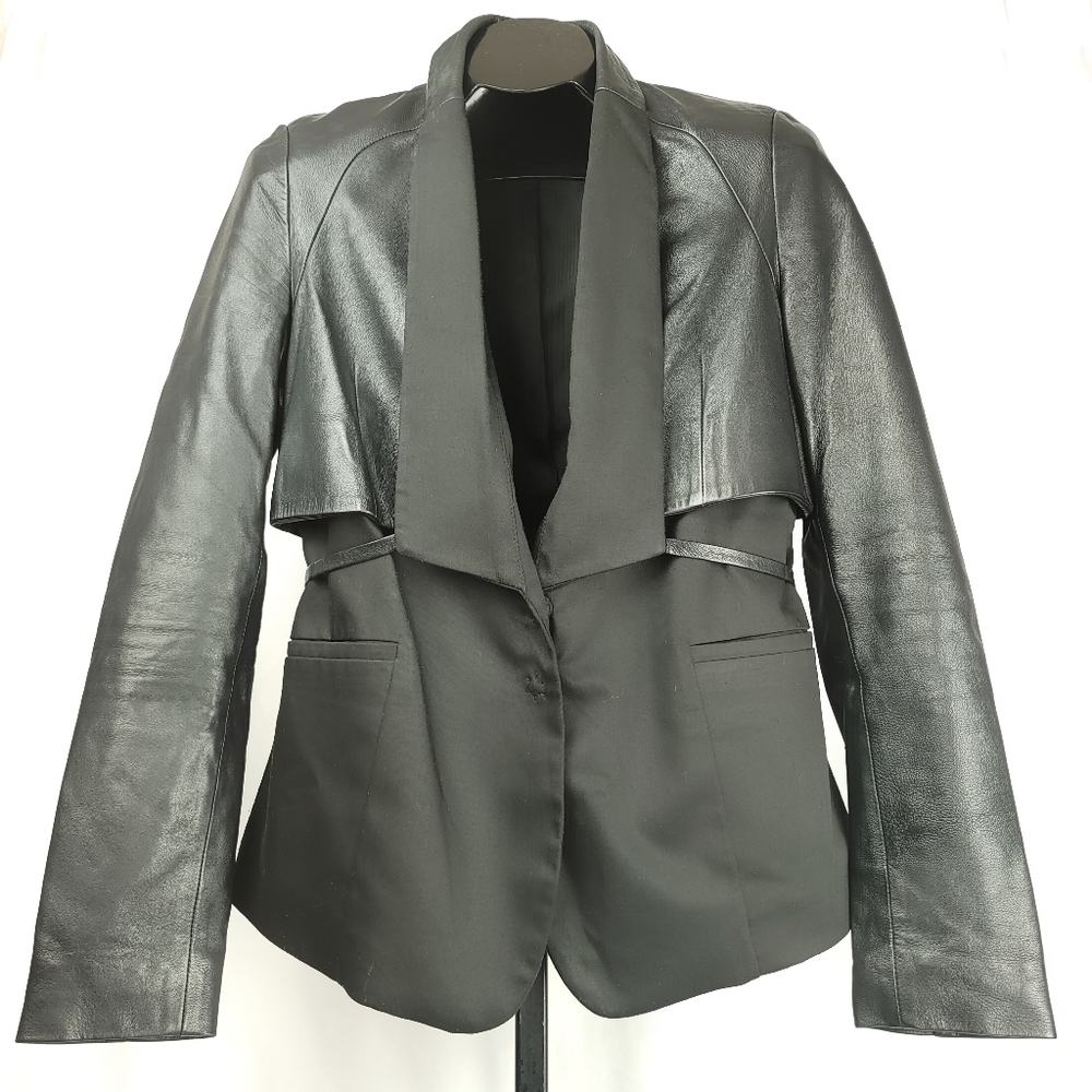 LUXURY Fashion Label "Noir" Leather Jacket Size 36